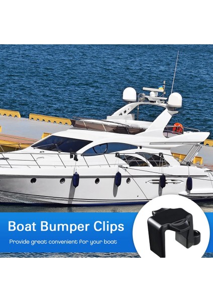 Tekne Tampon Klipleri, Yerleştirme Için Tekne Çamurluk Klipleri, Tekne Kare Ray Çamurluk Askıları, 8 Adet Siyah (Yurt Dışından) fırsatları