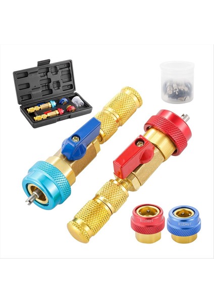 R134A R1234YF Valf Çekirdek Çıkartma Aracı, Klima Valfı Çekirdek Çıkıştırıcı Takma Araç Seti R134A R1234YF R22 (Yurt Dışından)