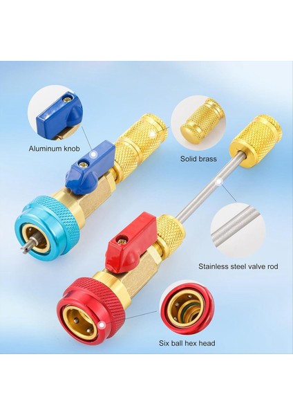 R134A R1234YF Valf Çekirdek Çıkartma Aracı, Klima Valfı Çekirdek Çıkıştırıcı Takma Araç Seti R134A R1234YF R22 (Yurt Dışından) fırsatları
