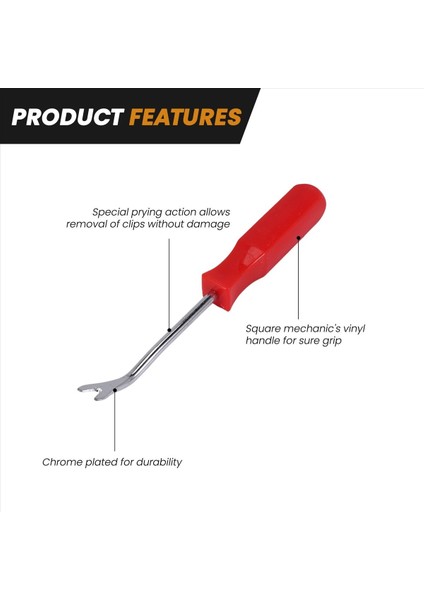 Araba Kapısı Iç Kaplama Klipsli Panel Döşeme Bağlantı Elemanı Klipsli Kaldırma Aracı Tornavida Tırnak Çektirme 4 Inç Kırmızı (Yurt Dışından) fırsatları