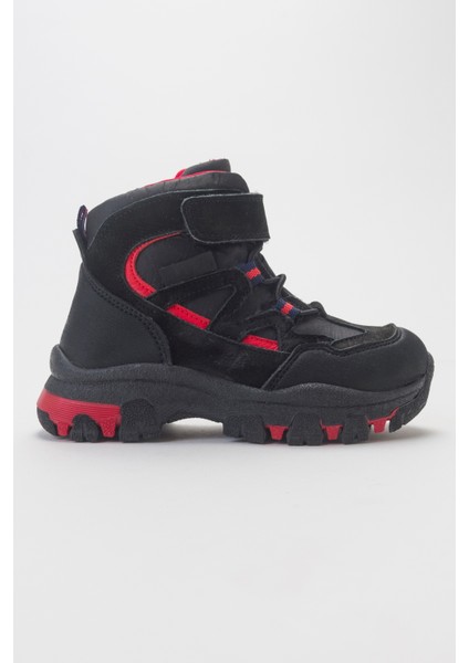 Erkek Çocuk Siyah Hakiki Deri Trekking Çocuk Bot