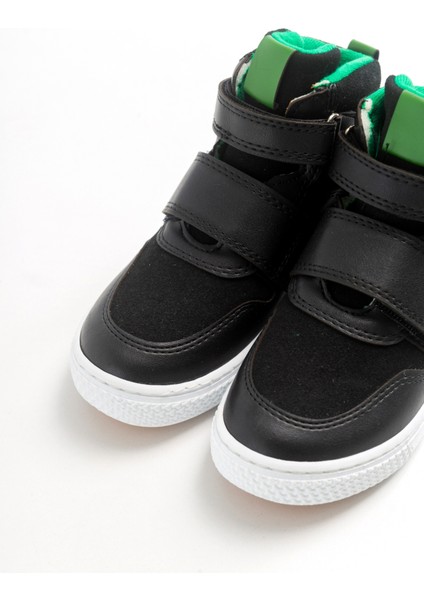 Erkek Çocuk Siyah Suni Deri Çocuk Bot