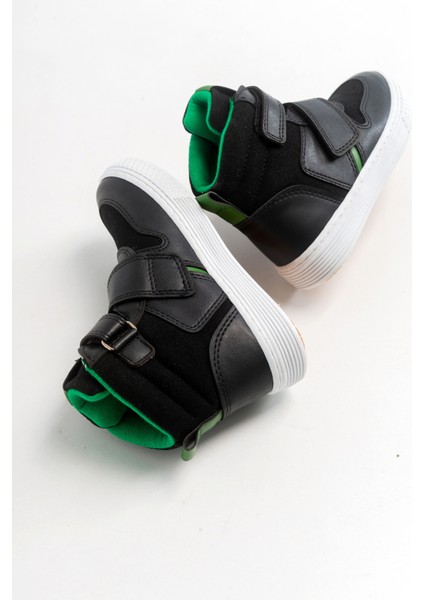 Erkek Çocuk Siyah Suni Deri Çocuk Bot