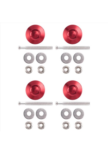 4x Hızlı Bırakma Push Hood Mandal Düğmesi Araba Pimi Bonnet Kilit Bulma Klipsi Kırmızı (Yurt Dışından) fırsatları