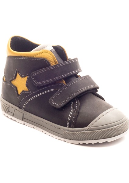 Erkek Çocuk Gri Deri Ortopedik Destekli Çocuk Bot