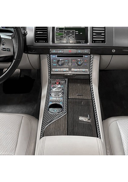Karbon Fiber Merkezi Konsol Dişli Vardiyalı Panel Trim Kiti Xf 2008-2015 Lhd Iç Aksesuarlar (Yurt Dışından) indirimleri