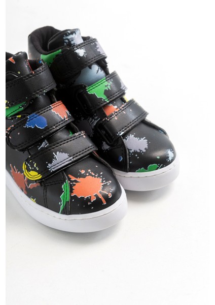 Erkek Çocuk Siyah Suni Deri Çocuk Bot