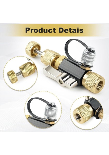 Vakum Dereceli Valf Çekirdek Çıkarma Aracı, 1/4 Inç Dişi Parlama x 1/4 Inç Erkek Parlama, R410A Için Uyumlu (Yurt Dışından) indirimleri