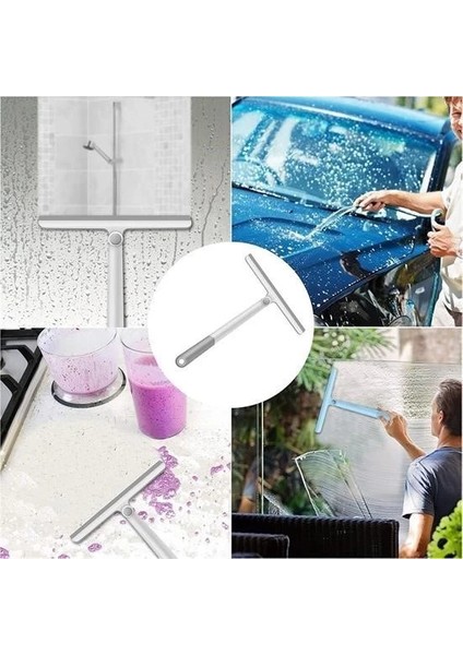 360 Derece Döner Başlıklı Cam Sil Çok Amaçlı Pratik Cam Ayna Fayans Silme Aparatı