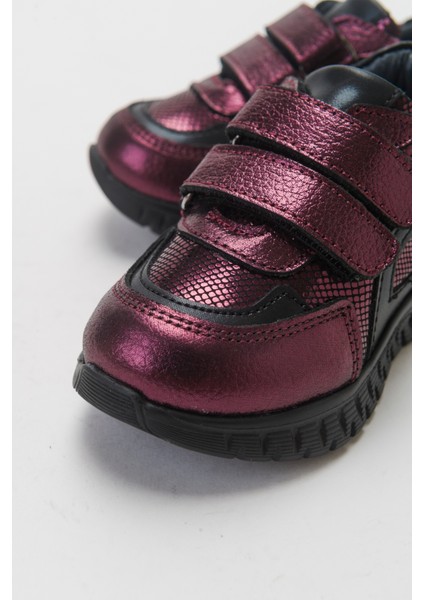 Kız Çocuk Bordo Hakiki Deri Günlük Çocuk Ayakkabı