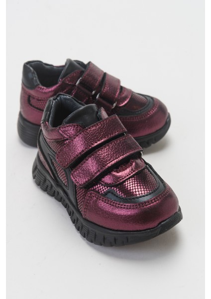 Kız Çocuk Bordo Hakiki Deri Günlük Çocuk Ayakkabı