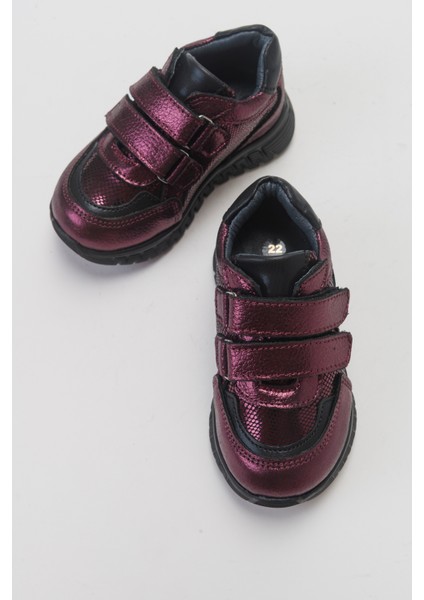 Kız Çocuk Bordo Hakiki Deri Günlük Çocuk Ayakkabı