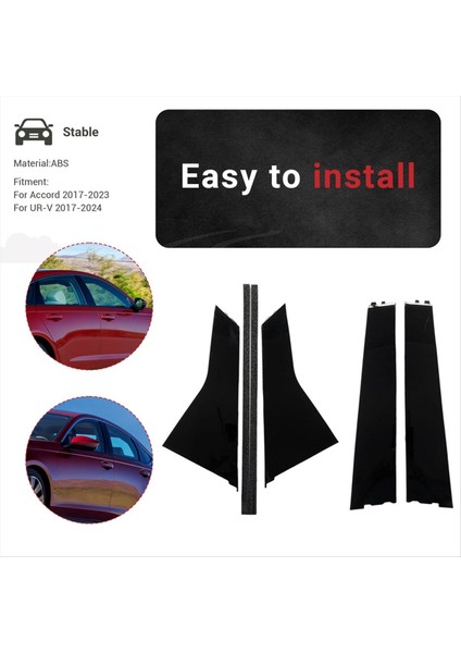 1set Ön+Arka Ön Cam B Sütun Post Trim Panel Honda Accord 2017-2023 72430-THA-H01/72470 72930-THA-H01/72970 (Yurt Dışından) fırsatları