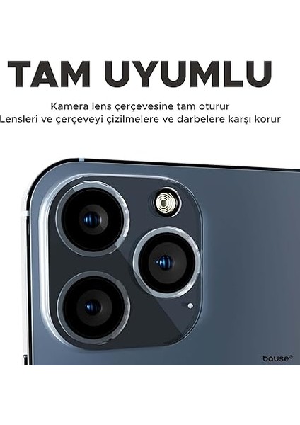 iPhone Uyumlu 9h Temperli Kamera Lens Koruyucu Kapak - Şeffaf (Iphone 11 Pro) modelleri