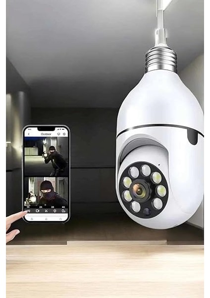 Kamera Duylu Ampul Görünümlü 360 Derece Dönebilen Ev Kamerası fırsatları