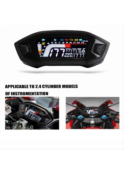 Motosiklet LCD Dijital Kilometre Sometre LED Speedometre 2, 4 Silindirli Model Için (Yurt Dışından) fiyatları