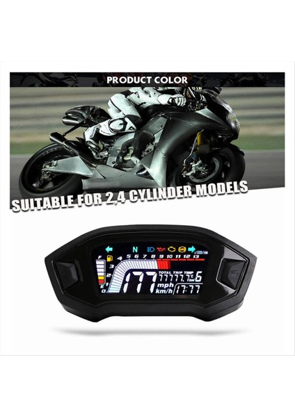 Motosiklet LCD Dijital Kilometre Sometre LED Speedometre 2, 4 Silindirli Model Için (Yurt Dışından) fırsatları