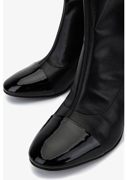 Kadın Deri & Suni Siyah Topuklu Bot 1130 1063 Bn Bot SK25-26 Syh Rgn/strec modelleri