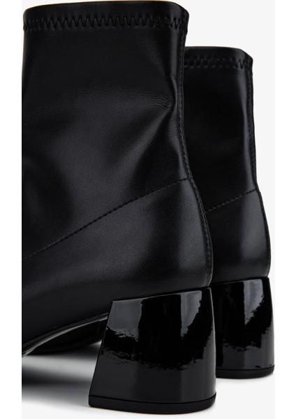 Kadın Deri & Suni Siyah Topuklu Bot 1130 1063 Bn Bot SK25-26 Syh Rgn/strec fırsatları