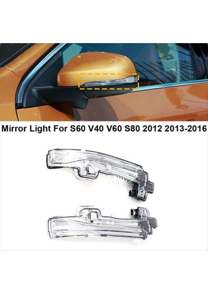 1 Çift Araba Dikiz Aynası Dönüş Sinyali Işığı 31402415 31402416 31371518 Volvo S60 S80 V40 V60 V70 2012-2019 (Yurt Dışından) modelleri