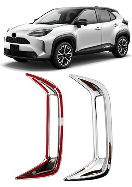 Toyota Yaris Için Cross 2020 2021 Araba Krom Arka Reflektör Sis Işık Lamba Kapağı Trim Çerçeve Çerçeve Araba Stil (Yurt Dışından) indirimleri