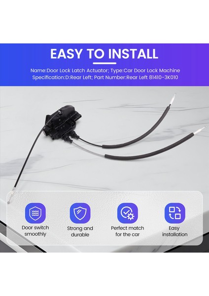 Hyundai Sonata Için Araba Kapısı Kilidi Aktüatör Kapısı Kilit Mandal Motoru 2.4l L4-Gas 3.3l V6-Gas 2006-2007 D 81410-3K010 (Yurt Dışından) modelleri