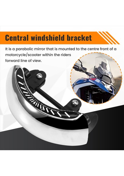 Motosiklet Dikiz Aynası Arka Görünüm Aynası 180 Ultra Geniş Açılı Merkezi Ön Cam Montajı Için Bmw R1200GS R1250GS (Yurt Dışından) fırsatları