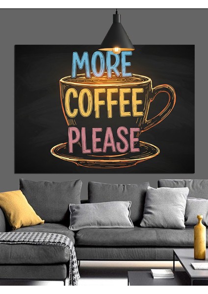 Kahve Fincanında Eğlenceli Yazı Dekoratif Kanvas - Mdf Ahşap Tablo indirimleri