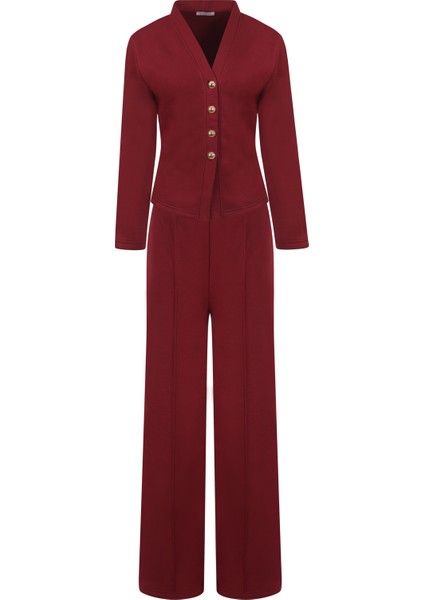 Cortina Set Düğmeli Şardonlu 3iplik Takım