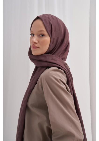 Küpçizgi Jakar Italyan Ipekli Şal Koyu Gül Kurusu fiyatları