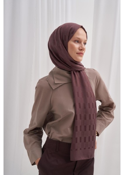 Küpçizgi Jakar Italyan Ipekli Şal Koyu Gül Kurusu fırsatları