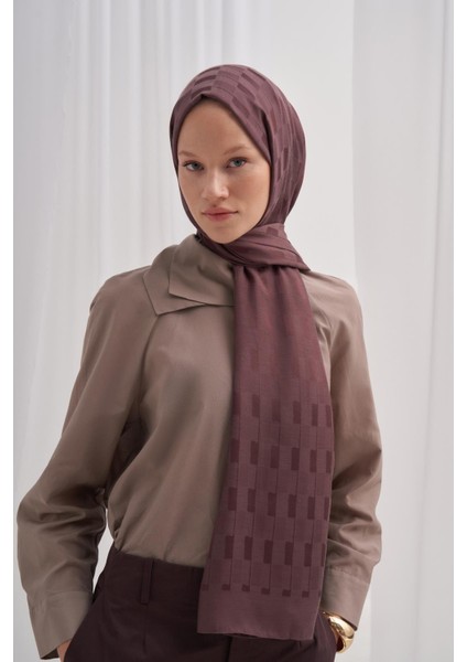 Küpçizgi Jakar Italyan Ipekli Şal Koyu Gül Kurusu indirimleri