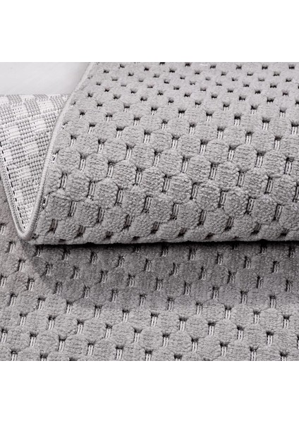 Zarza Modern Gri Polyester Pamuk Tabanlı Makine Halısı indirimleri