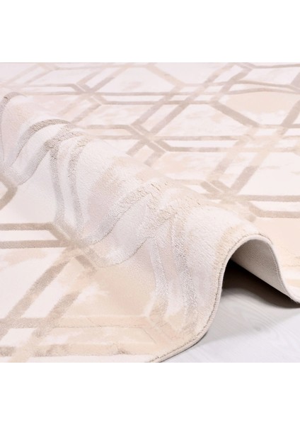 Tobarra Modern Krem Viskon ve Akrilik Pamuk Tabanlı Makine Halısı modelleri
