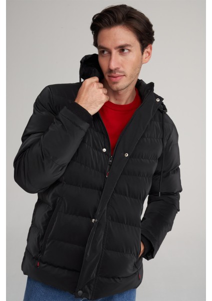 Çetinkaya Mentality 7984 Şişme Mont Kapşonlu Regular Siyah fiyatları