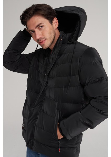 Çetinkaya Mentality 7984 Şişme Mont Kapşonlu Regular Siyah modelleri