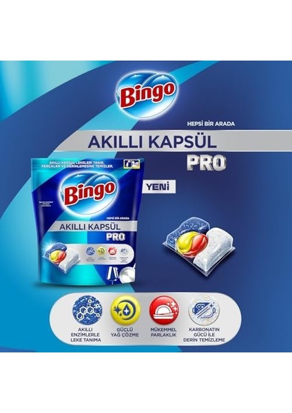 Bingo Akıllı Kapsül Pro Bulaşık Makinesi Deterjanı Tableti 80'li