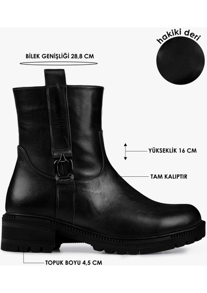 Kadın Raze Siyah Hakiki Deri Bot indirimleri