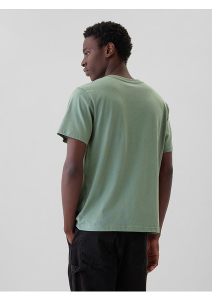 Erkek Yeşil Biggie Grafikli T-Shirt