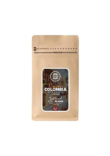 By Tüfekçi %100 Arabica Colombia Supremo Öğütülmüş Filtre Kahve 250 gr Clipsli Ambalaj