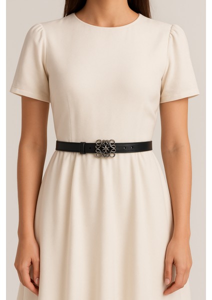 Kadın Siyah Ince Suni Deri Gold Tokalı Kemer – Zarif Günlük ve Şık Kombinler Için - Elbise Kemeri fiyatları