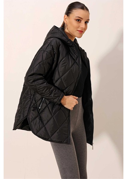 Bıgdart K26 5181 Sıyah Kadın Kapusonlu Kapıtone Mont indirimleri