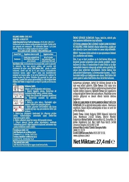 Elektro Likit Sivrisineklere Karşı Hızlı ve Sürekli 45 Gece Etkili 1 Adet Elektro Likit Yedek Şişe fiyatları