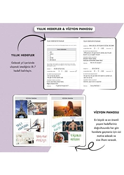 Fz Tarihsiz Haftalık Planlayıcı Deri Ajanda Etnik, Lila modelleri