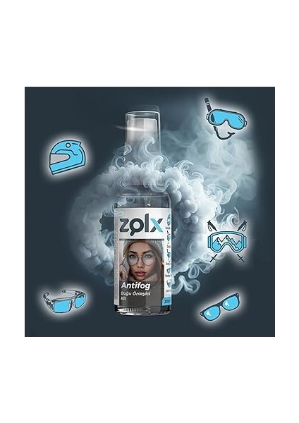 antifog buğu önleyici 30ml + 15 * 18 temizleme bezi motorsiklet vizörü, dalış gözlüğü, kayak gözlüğü, ış güvenliği gözlüğü, buğu önleyici antifog kit. fiyatları
