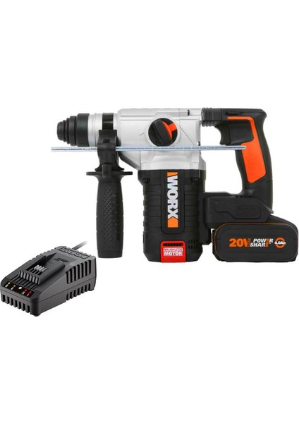 WX380.9C 20VOLT 2.0AH. 2.2j Li-Ion Tek Akülü Şarjlı Profesyonel Sds- Pnömatik Kırıcı/delici
