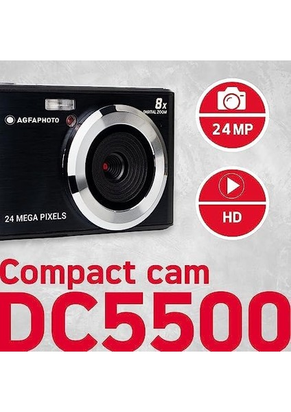 DC5500 24MP 8x Zoom Kompakt Dijital Fotoğraf Makinesi modelleri