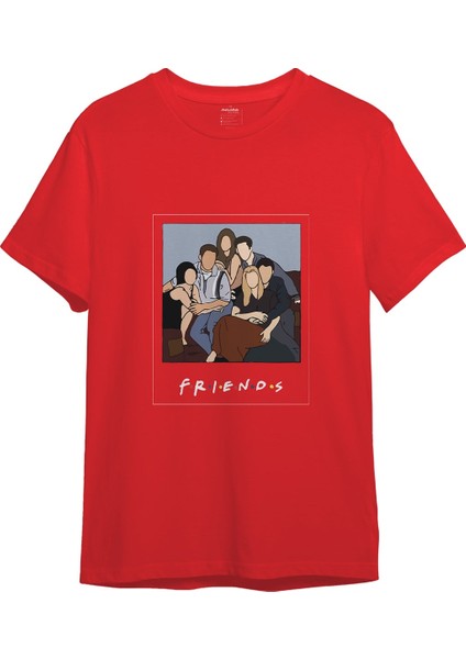 Friends Silüetli Tişört - Kırmızı