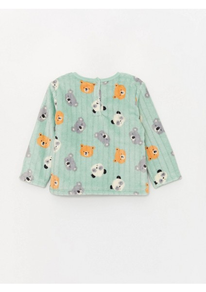 Lcw Baby Yeşil Bisiklet Yaka Uzun Kollu Desenli Erkek Bebek Pijama Takımı fırsatları