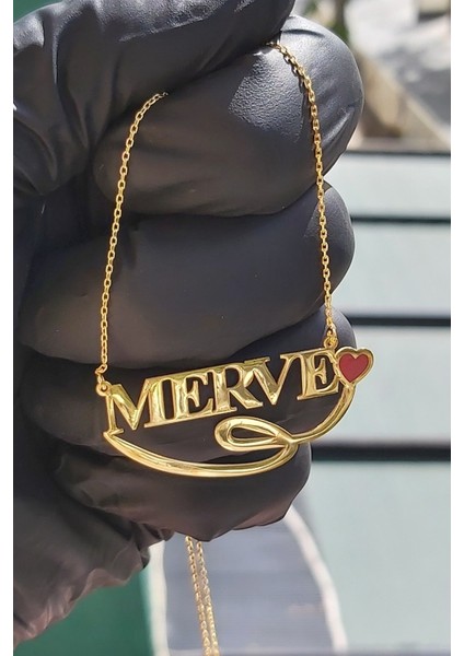 925 Ayar Gümüş 24 Ayar Altın Kaplama Kolye